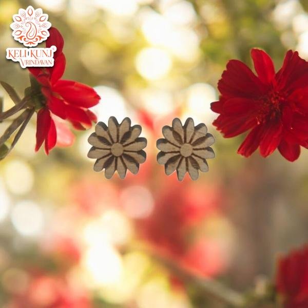 Tulsi Earrings | Pure Tulsi Wood Devotional Jewelry | Sacred Vaishnava Earrings | Keli Kunj Vrindavan